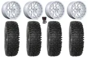 KMC Technic 15" Wheels Mh 32" RC500S Sticky Tires Polaris RZR Turbo R & Pro R