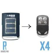 4 x Boss/Guardian 21230L Garage Door Compatible Remote BHT3/HT3 433MHz BOL4/BOL6