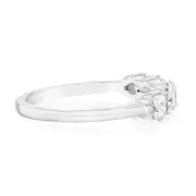 14ct White Gold 0.95 Carat Diamond Eternity Ring with 5 Round Brilliant Cut Diamonds, L