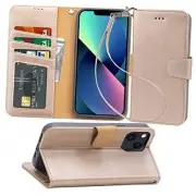 Compatible with iPhone 13 Case with Card Holder iPhone 13(6.1") Champagne Gold