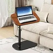 C Shaped End Table,Adjustable Height Side Tables Living Room for Sofa and Bed, 360°Swivel & Flip Top Couch Table for Bedroom,Bathtub and Small Spaces Furniture(17.7"-31" H)