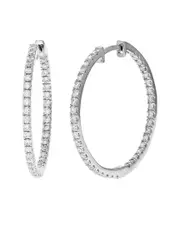 Silver 1.00 ct. tw. Lab-Grown Diamond Hoops