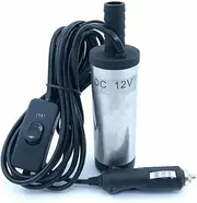 Mini Submersible Diesel Fuel Transfer Water Oil Suction Pump 38MM Stainless Steel DC 12V 24V 12L/Min 25W Car Cigarette Lighter(12V)