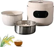 Low Sugar Rice Cooker, 3l Portable Rice Cooker, Non-Stick Inner Pot with Steamer Basket, 10-in-1 Multi-Cooker, 24h Delay Timer & 8h Keep Warm, Compact Electric Rice Cooker R 1-6 People Families
