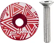 uxcell 1-1/4 Headset Stem Top Cap Aluminum Alloy Bicycle Stem Top Cap Cover with Bolt for MTB Road Mountain Bike, Red