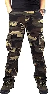 [Maiyifu-GJ] Men's Camo Relaxed Fit Cargo Pants Multi Pocket Military Combat Pant Lightweight Casual Outdoor Army Trousers