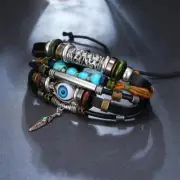 Pulseras Para Hombre Mujer Unisex Fina De Moda Esclava Brazalete Men De Cuero