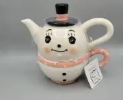 Transpac Personal Teapot Johanna Parker Snowman Pink New Mug Cup and Tea Pot