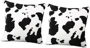 VICASKY 2Pcs Cow Spots Decorative Cushion Covers Square Home Pillow Cases for Living Room Office Car and Comfortable Design Chic Appearance for Modern Decor