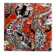 Maxwell & Williams Melanie Hava Crocodiles 10cm Ceramic/Cork Drink Cup Coaster