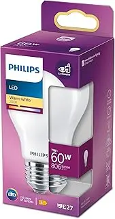 Philips LED Premium Frosted Light Bulb [E27 Edison Screw] 7W - 60W Equivalent, Warm White (2700K), Non-Dimmable