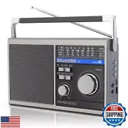Portable AM FM Radio, Shortwave Transistor Radio with Best Reception, Battery