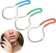 Spring Hair Remover, Manual Facial Hair Removal Epilator Women Upper Lip Spring Threading Tool for Eyebrow Cheek Chin, Set of 3