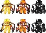 6Pcs Toothed Octopus Hair Clips Elegant Lightweight Hair Ponytail Holders for Women for Thick Curly Straight Hair Supplies and Accessories