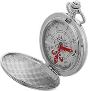 [Toddmomy] Retro Mechanical Pocket Watch Compass Portable Navigation Tool for Adventure Engraved Metal Pendant for Men