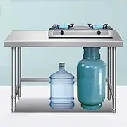 YUGXTH Stainless Steel Prep Table, Open Base Food Prep Worktable, Stainless Steel Catering Work Table, Commercial Workstations with Adjustable Feet, for Home Restaurant(100x50x80cm)
