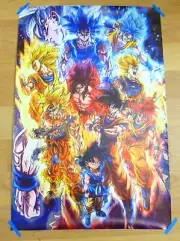 Dragon Ball Z - Super Sanyan Goku Vegeta Gohan Frieza Canvas Poster 18H X 12W