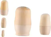 Exquisite Wooden Nesting Dolls 5-Piece Blank Stacking Toys Unpainted Matryoshka Safe for Boys and Girls