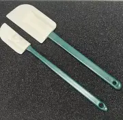 UNUSED Vintage Ekco USA Green Nylon Spatula Flipper Scrapper Set PAIR! NOS!
