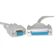 10ft Null Modem Cable DB9 Female to DB25 Female 8 Conductor 10D1-21410