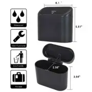 Portable Hanging Mini Car Trash Can,Wastebasket Trash Can with Lid,