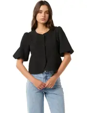 [Forever New] Bay Open Front Top in Black