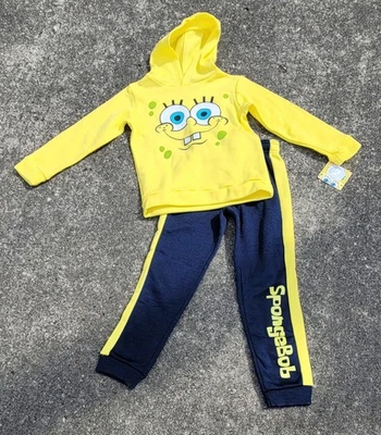 Nickelodeon SpongeBob Squarepants Hoodie with Track Sweat Pants Size 8 NWT's