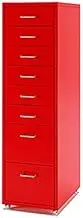 Metal File Drawer Cabinet with Wheels, Office Organization Storage with 8 Drawers, Blue Color Options, Stylish and Functional Office Storage Solution