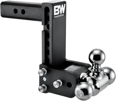 B&W Trailer Hitches Tow & Stow Adjustable Trailer Hitch Ball Mount - Fits 2"