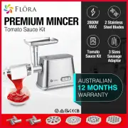 Flora Max 2800W Electric Meat Mincer Sausage Filler Kibbeh Maker Tomato Sauce
