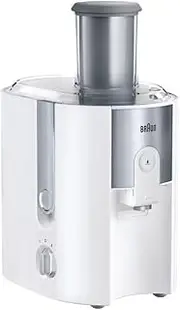 Braun Identity Collection J500WH, Juice Extractor with Rapid Centrifugation System, 75mm Feed Chute, 2L Pulp Container, Anti-Drip System, 4-Way Safety System, Stainless Steel Filter, 900W, White
