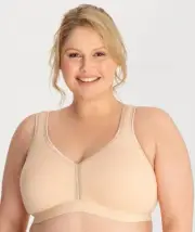 Ava & Audrey Faye Cotton Wire-Free Support Bra - Frappe (Size 16DD)