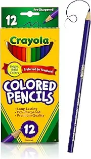 Crayola 12 Coloured Pencils, Strong Leads, Bright Colours, Art and Craft, School booklist, Premium, Back to School, Creativity