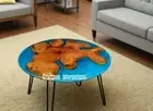 Walnut Epoxy Round Table top | Kitchen Dine Table | Live edge wood table top