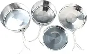 SUPVOX 4pcs Portable Stainless Steel Cookware Set for Outdoor Cooking Durable High Temperature Camping Pots and Pans for Hiking Backpacking and Picnic Supplies