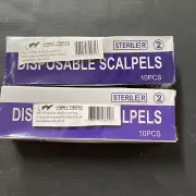 20 Disposable Sterile Surgical Scalpels #12 With Graduated Plastic Handle New