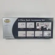 WateRidge 6 Piece Bath Accessory Set Towel Robe Shelf Toilet Paper Holder