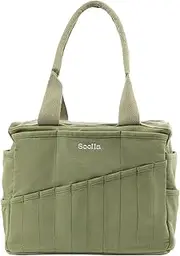Studio Bag: Art Supply Storage Organizer & Pottery Tool Bag, Washable Craft Tote, Knitting Yarn Bag, Crochet Project Bag, 30 Pockets, 15+ Canvas Colors, Artist Bag for Adults (Ganja Green)