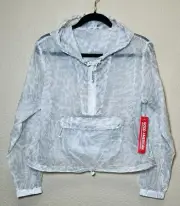 Good American Icy Leopard Print Windbreaker Jacket Women’s Size 3 - NWT