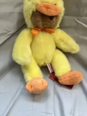 Vtg NOS Mini Russ Berrie Webster Easter Teddy Bear Duck Suit 7" Plush w Tag