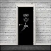 Door Stickers Skull Human Skeleton Door Sticker Halloween Wallpaper Decal Waterproof Self-Adhesive Day of The Dead Mural(D,85x215cm)