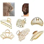 6 Pieces Metal Hair Claw Clips Hollow Jaw Barrettes Non-slip Hair Jaw Clamp ClipsHair Barrette for Fixing Hair for Women Girls Clip Hair Accessories Gift