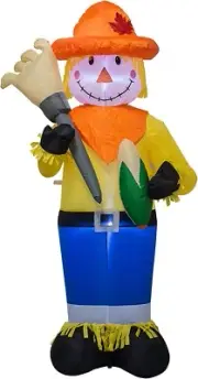 Thanksgiving Scarecrow Corn Airblown Inflatable Decor BlowUp LED Autumn Fall