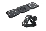 Orotec 3-in-1 Foldable Triple Wireless Charger MagSafe Made for Apple Products BLACK