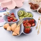 4-Compartment Dried Fruit Snack Plate Household Dessert Plate