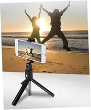 PEPLAYTAL Portable Selfie Stick Tripod for Mobile Phones Swivel Ball Head with Non Slip Feet Compatible with iOS Devices Black