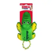 KONG Cozie Tugz Rope Knots Alligator Bear Large Crinkle Plush Toy Dog Puppy