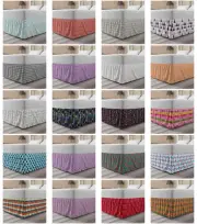 Ambesonne Geometric Shape Bedskirt Elastic Wrap Around Skirt Gathered Design