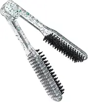 Vaguelly Double Sided Straightening Brush Shaped Hair Straightener Comb for Women Long Hair Compact and Portable for Home and Salon Use Suitable for Thick and Thin Hair