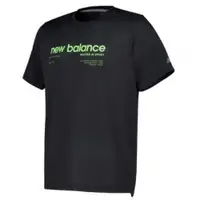 在飛比找蝦皮商城優惠-New Balance 男款 黑 螢光 字母T 短袖上衣 圓